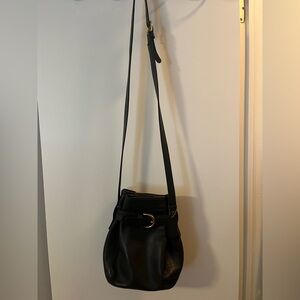 Vintage Black Leather Coach